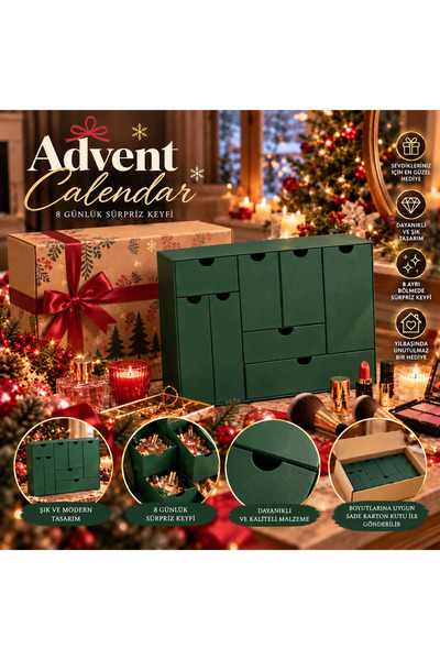 8 KUTUCUKLU ADVENT CALENDAR (İÇİ BOŞ GÖNDERİLMEKTEDİR, PLASTİKTİR)