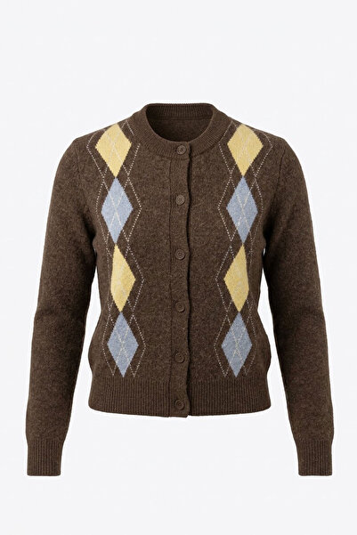 MAGARDE CARDIGAN TRICOTAT CU MODEL BACLAVA - MARO