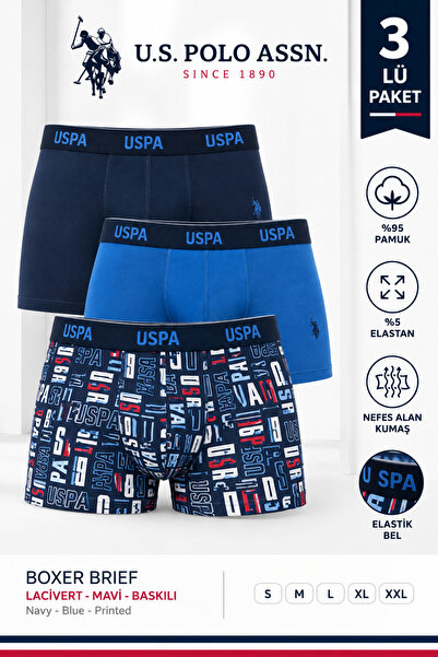 U.S. Polo Assn. ملابس داخلية رجالية، مرخصة من USPA، خصر مطاطي مرن، بوكسر بريف...