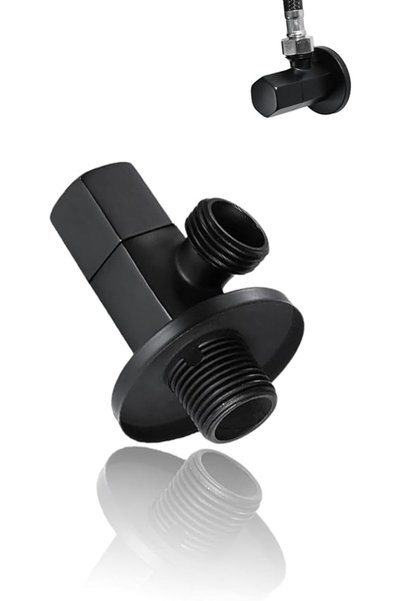 Sweet seven Black Brass G1/2" Angle Stop Valve - Square Water Control Valve f...