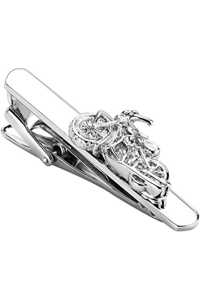 GENERAL Silver Tie Clip for Women Stainless Steel Tie Clip, Motorcycle Tie Cl...