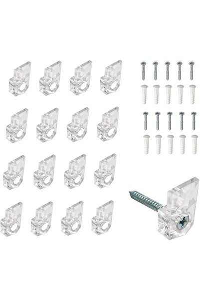 GENERAL ZTEOFO 20 Set Mirror Holder Clips Kit, Glass Retainer Clips, Clear Pl...