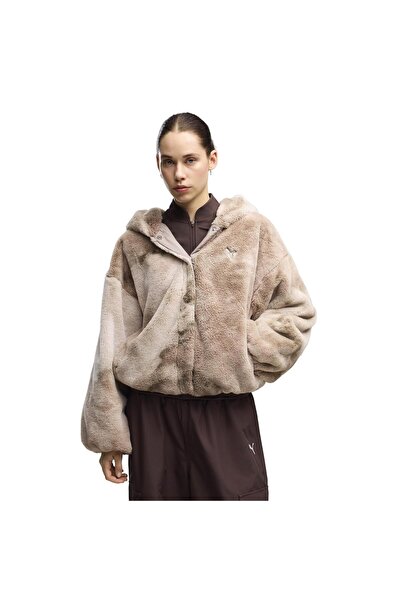 Puma 637142-81 سترة هايلوفت فليس نسائية كريمية اللون