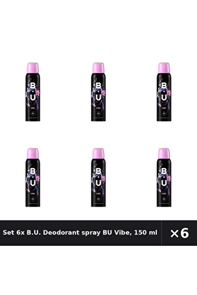 B.U. Set 6x Deodorant spray BU Vibe , 150 ml