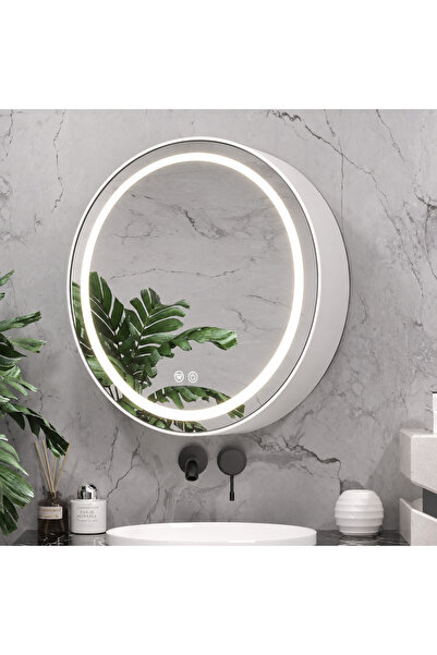 DIGITAL Merchandise Oglinda LED cu Dulap, Rotunda, 10W, 50x50cm, Dezaburire, ...