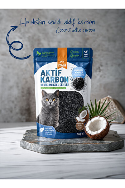 Kedi Kumu Aktif Karbon Koku Giderici 250 g – Hindistan Cevizi Bazlı