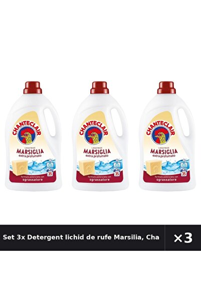 Chanteclair Set 3x Detergent lichid de rufe Marsilia, Chanteclair, 1575ml, 35...