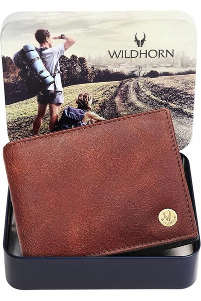 Wildhorn محفظة رجالية بنية اللون (