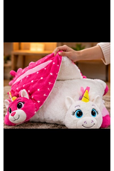 Toys Sevimli Unicorn Peluş Yastık – Yumuşak Çocuk Uyku ve Sarılma Arkadaşı 40 cm