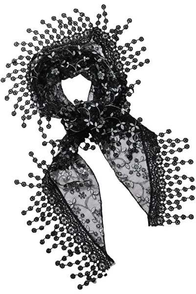 TERRIFI Black Lace Headband Scarf Wrap for Women – Vintage Floral Pattern She...