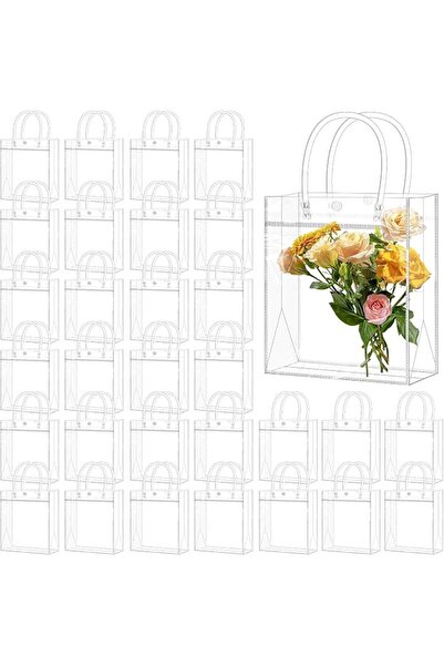 Generic 20 × 20 × 8 سم (30 قطعة) أكياس هدايا شفافة من البولي فينيل كلوريد قاب...
