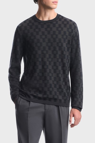 Emporio Armani Saf Yün Yuvarlak Yaka Kazak Erkek KAZAK EM006276 AF29848 FB004