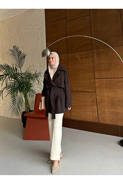 MERETTO By Akıl Aria Medium Length Design Trench Coat