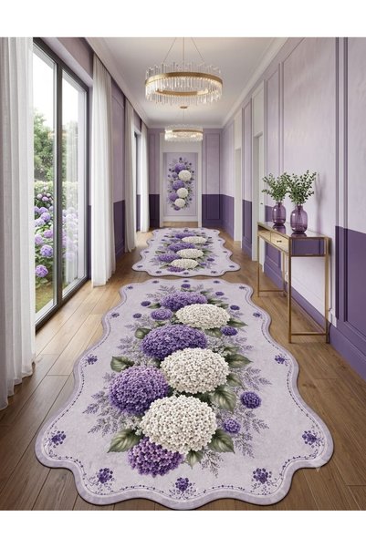LovisaHome Krem Vintage Eskitme Desenli Yıkanabilir Dijital Baskı Salon Halısı
