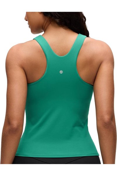 CRZ YOGA Butterluxe Womens Racerback Workout Tank Top with Built in Shelf Bra...