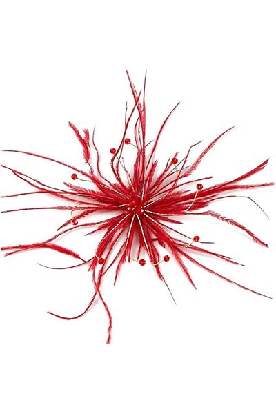 GENERAL Delicate Feather Flower Brooch Hair Clip for Women