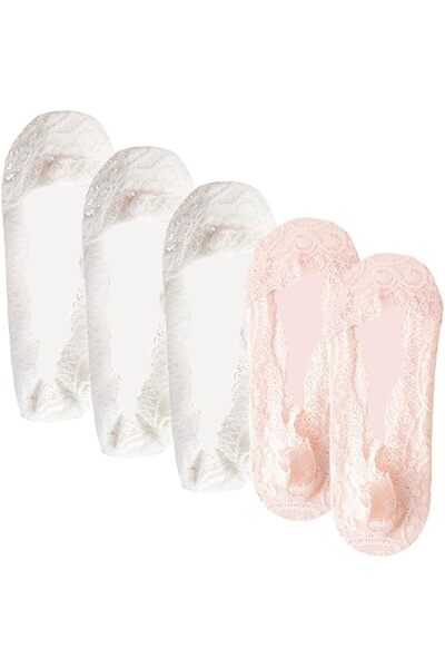 Dress Cici Women's No Show Non Slip Socks - invisible Sheer Grip With Lace Tr...