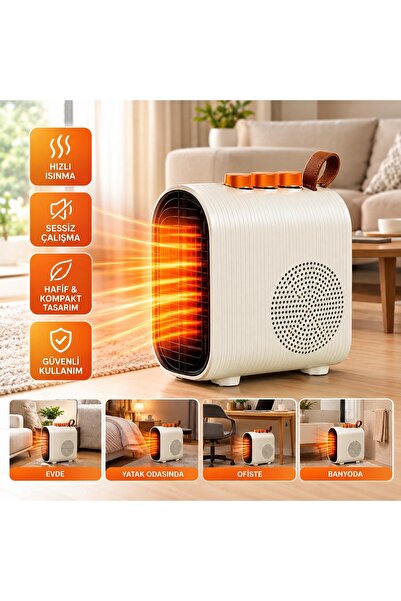 Termostatlı & Termik Kesicili 2000W Elektrikli Fanlı Isıtıcı Soba – Soğuk Hava Üfleme Özellikli