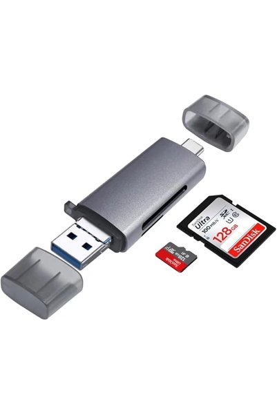 NALACAL Dual Connector SD Card Reader - USB 2.0 & USB-C Memory Card Adapter, ...