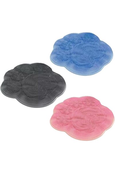 Yelajoy 3Pcs Silicone Shower Foot Scrubber Mat with Non-Slip Suction Cups & S...