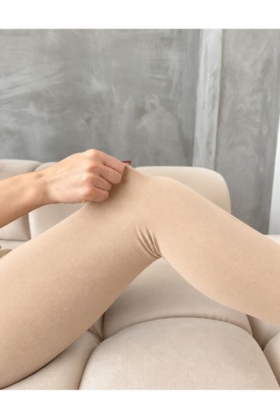 trendform360 Ten Rengi Polarlı Peluş Termal Çorap Fit Gösteren Kışlık Sıcak Tutan İçlik