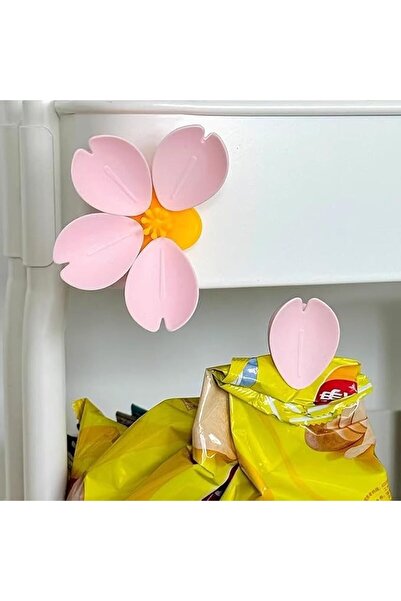 Cherry Blossom Magnetic Bag Clips, Pink Flower Food Sealing Clips, 5 Pack wit...