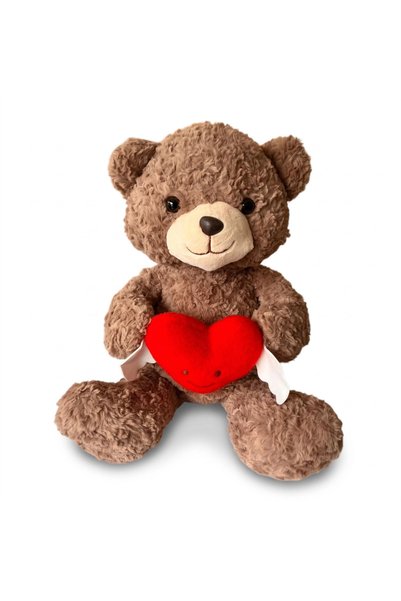 Generic Brand Pl50247 50 cm Winged Bear Holding a Heart Plush Toy