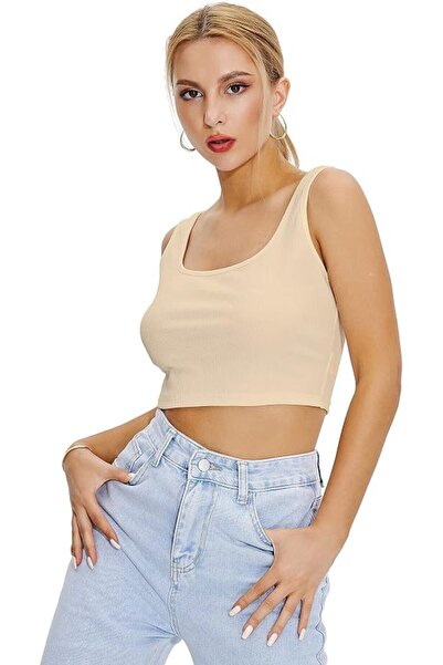 GENERAL Shasmi Women's & Girls' Solid Ribbed Square Neck Collarless Sleeveles...