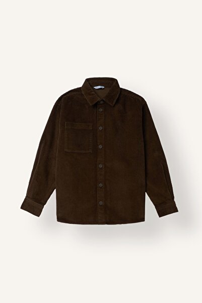 DeFacto Crew Neck Pocketed Corduroy Long Sleeve Shirt for Boys H8647A826Wn