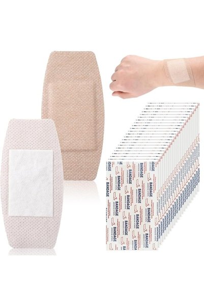 KASTWAVE 10 Pcs Large Silicone Adhesive Bandages for Sensitive and Fragile Sk...