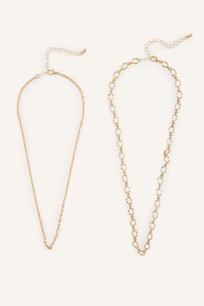 DeFacto Women's 2-Piece Chain Necklace I8792Axns
