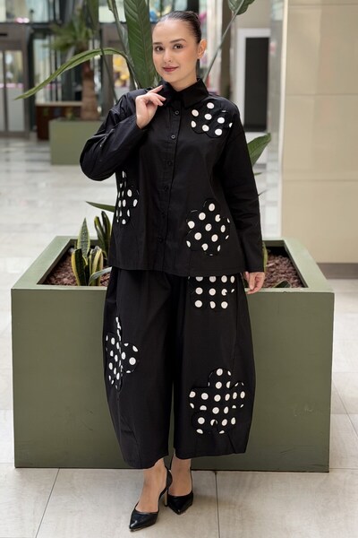 Ghisa Large Embossed Floral Shirt and Pants Set