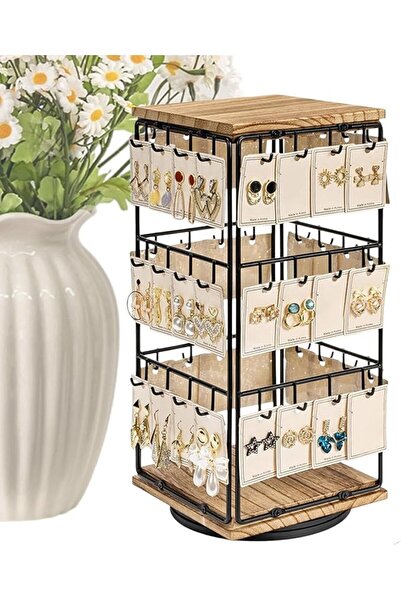 Generic Earring Holder Organizer 360 Rotating 48-Hook Display Storage