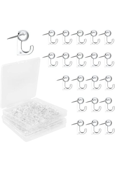 HaveLovely Push Pin Hooks 100 Pcs, Transparent Plastic Head Map Pins – Decora...