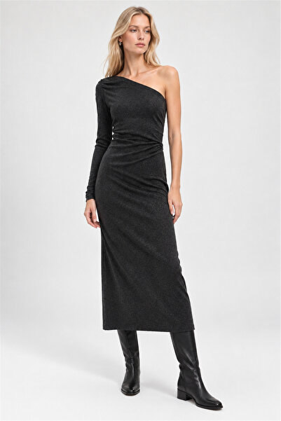 Perspective Anthracite Slim Fit Long Dress
