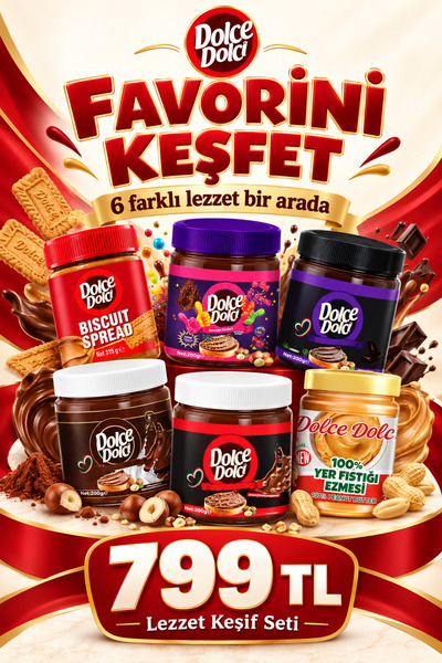 Dolce Dolci Lezzet Keşif Seti – 6 Farklı Sürülebilir Lezzet