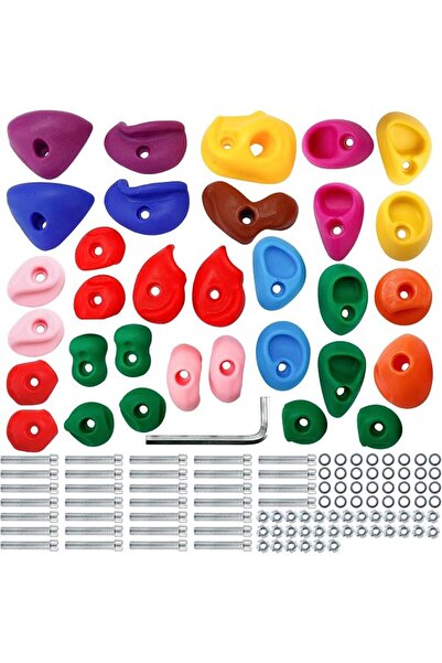 EXCEFORE 32 Pack Rock Climbing Holds for Kids and Adults, Indoor & Outdoor Ro...