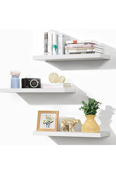 GENERAL Solid Wood Floating Shelves, 3 PCS Wooden Shelves for Wall, Wood Shel...