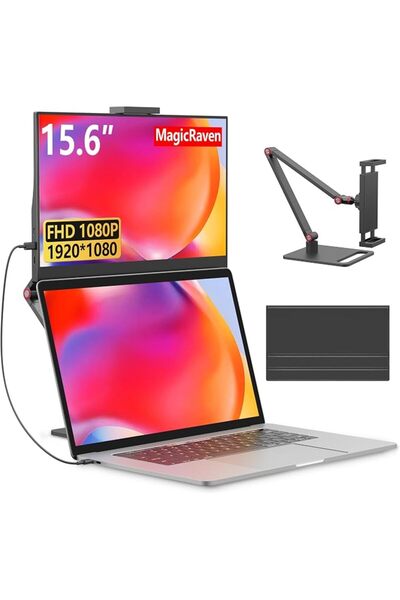 GENERAL شاشة محمولة MAGICRAVEN مقاس 15.6 بوصة للحاسوب المحمول بدقة 1080P، شاش...