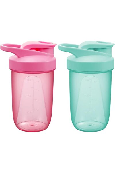 TERRIFI 2PCS Protein Shaker Bottles, 400ml BPA Free PP Mixing Cups with Metal...