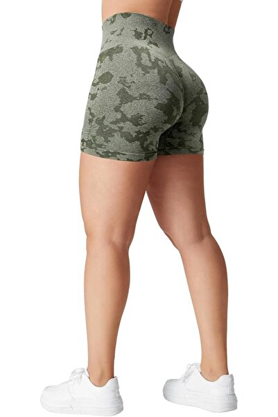 GENERAL YEOREO Women High Waist Workout Yoga Gym Smile Contour Seamless Cycli...