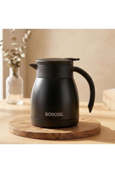 Borosil - Stainless Steel Teapot- Vacuum Insulated, Red, 500ML