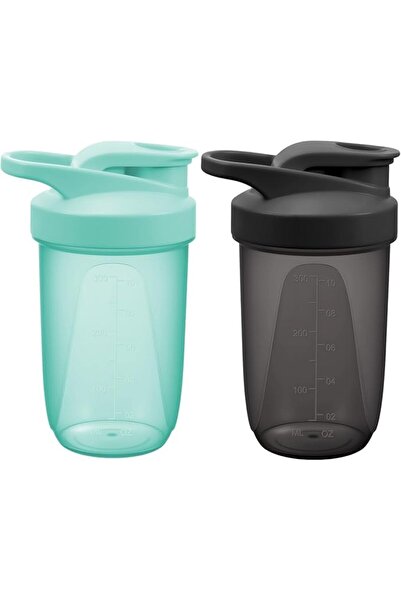 TERRIFI 2PCS Protein Shaker Bottles, 400ml BPA Free PP Mixing Cups with Metal...