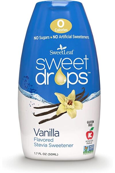 SweetLeaf قطرات ستيفيا السائلة للتحلية، بنكهة الفانيليا - 1.7 أونصة سائلة، عب...