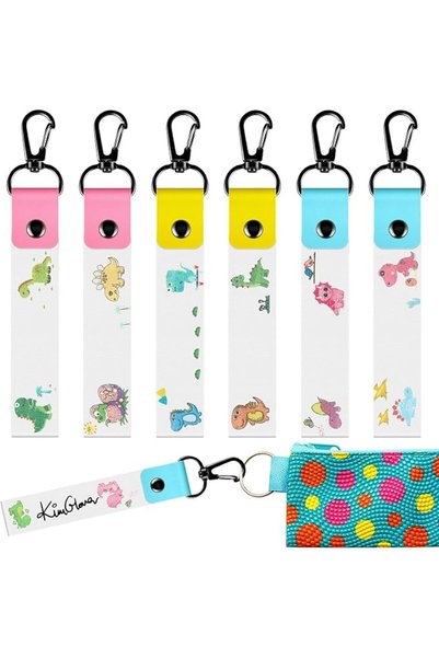 GENERAL Dinosaur Name Tags 6 Pack, Personalized ID Hooks for Backpack Water B...