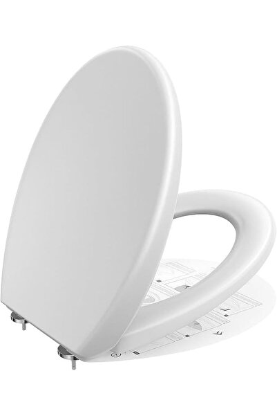 Yelajoy Universal Cushioned Toilet Lid, White Toilet Seat, Oval Vater Lid wit...