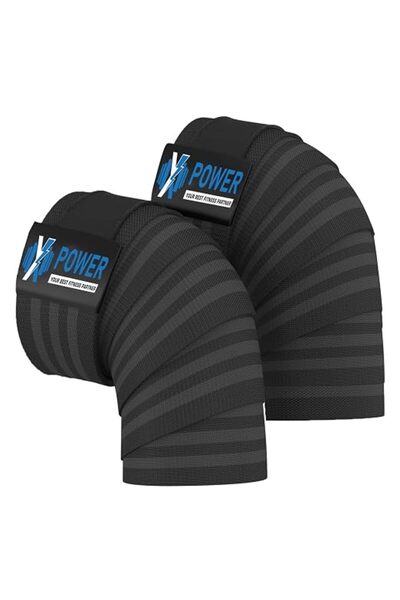 XPOWER أربطة الركبة (زوج) مع حزام لتمارين الساق - 182 سم / 72 بوصة دعم مرن لل...