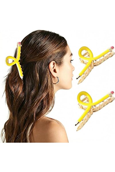 lunirawear 2Pcs Pencil Hair Claw Clips, Metal Shark Hair Grips, Cute Creative...
