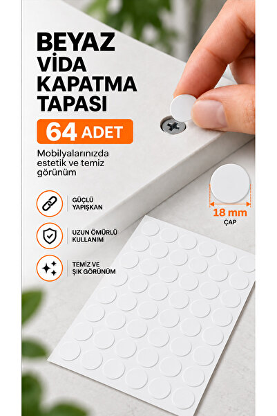 Anra Yapışkanlı Vida Kapatma Tapası Mobilya Vida Gizleme Etiketi Dekoratif Kapama Sticker Seti