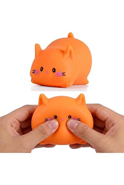 TERRIFI Lying Cat Squishy Stress Ball Toy, Slow Rising TPR Animal Squeeze Fid...